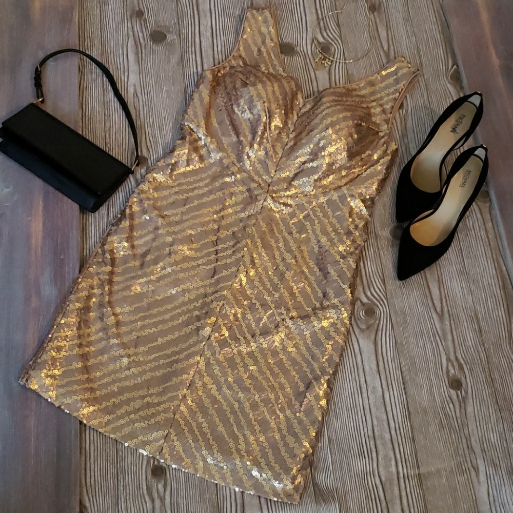 Mark Zunino Gold Sequins Dress